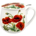 Porcelánový hrnek se sítkem a víkem Poppies 430 ml vícebarevný