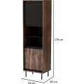 Vitrína Swing 53 cm ořech/černá