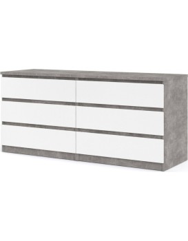 Komoda Simplicitous I beton/bílá lesk