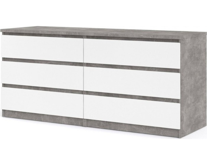 Komoda Simplicitous I beton/bílá lesk