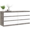 Komoda Simplicitous I beton/bílá lesk
