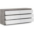 Komoda Simplicitous I beton/bílá lesk