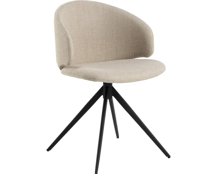 Otočná jídelní židle Ella béžová/černá
