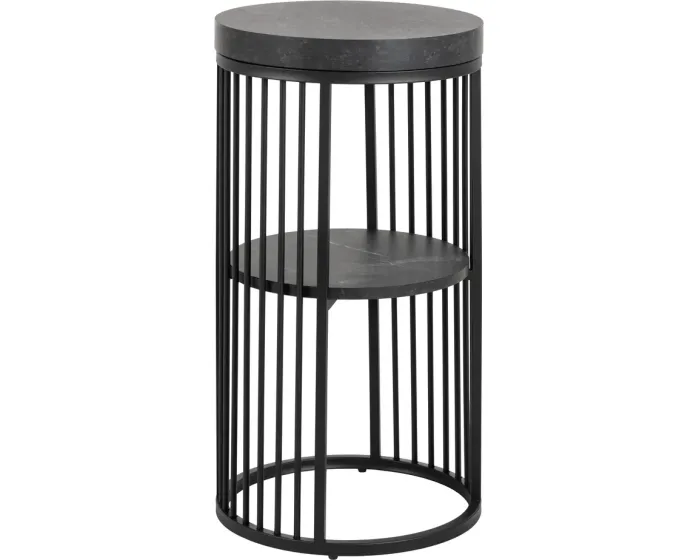 Noční stolek Strington 35 cm černý mramor