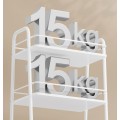 Pojízdný regál Vasagle Lilea s látkovým košem 40 cm bílý/hnědý