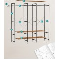 Otevřená šatní skříň Fendes 141 cm černá/hnědá