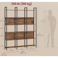 Knihovna Vasagle Eleven 128 cm černá/hnědá