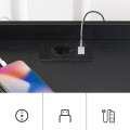 Noční stolek Silven 38 cm s LED osvětlením a nabíjecí stanicí černý
