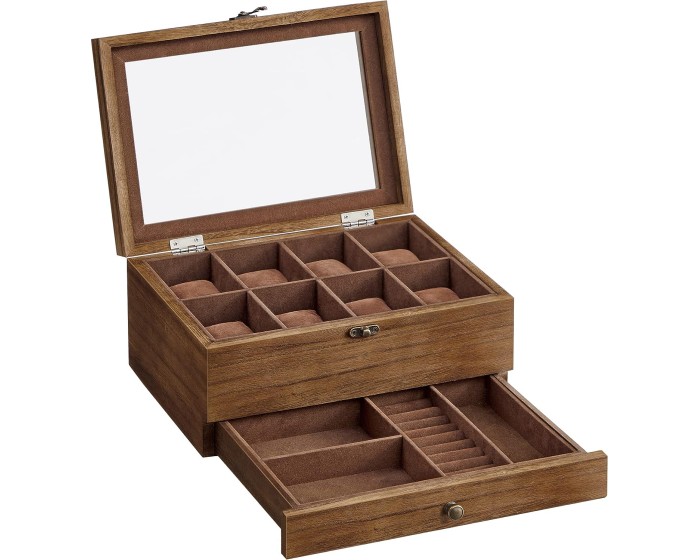Úložný box na hodinky Vrangle hnědý