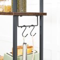 Kuchyňský regál Vasagle Filo 60 cm s vestavěnými zásuvkami černý/hnědý