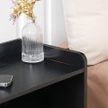 Noční stolek Silven 38 cm s LED osvětlením a nabíjecí stanicí černý