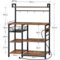 Kuchyňský regál Vasagle Emmi 90 cm se zásuvkami hnědý/černý