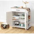 Pojízdný kuchyňský vozík s prodlužovacím kabelem Vasagle Asha 73 cm bílý