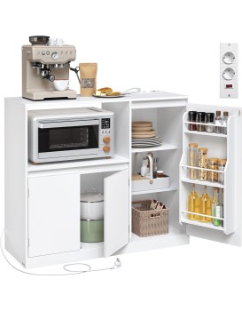 Kuchyňský regál s integrovanou napájecí lištou Vasagle Morja 90 cm bílý