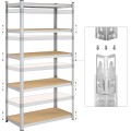 Sada 2 ks dílenských regálů Profa 200 cm stříbrná/hnědá