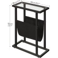 Odkládací stolek Fido 40 cm černý/čirý