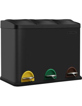 Koš na tříděný odpad Galipa 3x15 l černý