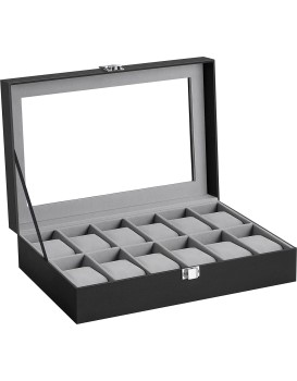 Úložný box na hodinky Velur šedý