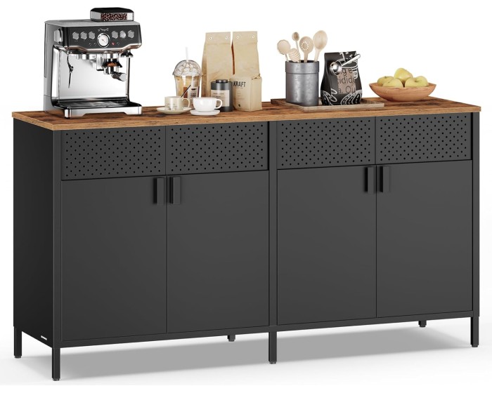 Komoda Vasagle Teduo 141 cm černá/hnědá