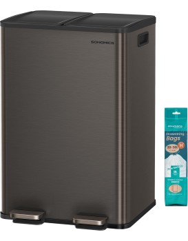 Odpadkový koš s víkem JORDAN 2x30 L tmavě šedý II