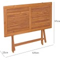 Skládací zahradní stůl BARIS 125 cm z masivu teak