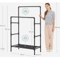 Dvojitý věšák na oblečení Lucaro 157 cm černý