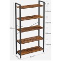 Knihovna Vasagle Lusa 80 cm hnědá/černá