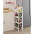 Pojízdný kuchyňský vozík Vasagle Compi 99 cm hnědý/bílý