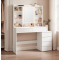 Toaletní stolek Vasagle Ginny 117 cm s LED osvětlením bílý