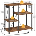 Kuchyňský regál Vasagle Vitas 80 cm se zásuvkami hnědý/černý