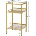 Odkládací stolek Vasagle Nortia 40 cm čirý/zlatý