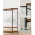 Otevřená šatní skříň Fendes 141 cm černá/hnědá