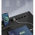 Rohový psací stůl se zásuvkami a LED Vasagle Bora černý
