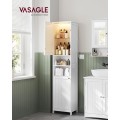 Vysoká koupelnová skříňka s LED osvětlením Vasagle Asmi 40 cm bílá