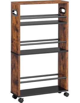 Pojízdný kuchyňský regál Vasagle Tonari 45 cm černý/hnědý