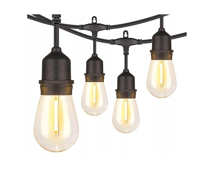 Světelný LED řetěz MODERN s 20 žárovkami teplý bílý