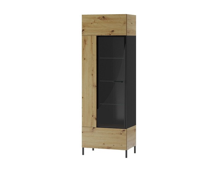 Vitrína Lucas II 10 65 cm dub Artisan/černá