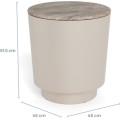 Konferenční stolek Cangas 45 cm béžový mat/hnědý mramor lesk