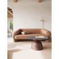 Konferenční stolek Ferrol 80 cm hnědý mat/mramor cocoa lesk
