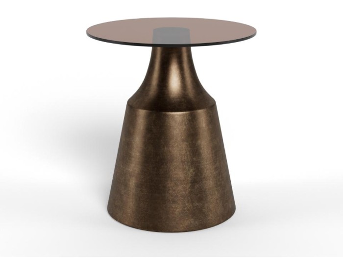 Konferenční stolek Dunsley 45 cm hnědý/bronzový