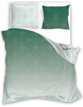 Bavlněné saténové povlečení Milagro Verde 023 220x200 cm + 2x 70x80 cm zelené/bílé