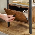 Noční stolek Vasagle Zrava 38 cm s nabíjecí stanicí hnědý/černý