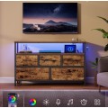 Komoda s LED osvětlením a nabíjecí stanicí Vasagle Mory 98,7 cm hnědá/černá