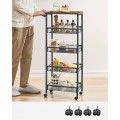 Pojízdný kuchyňský vozík Vasagle Compi 99 cm hnědý/černý