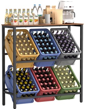 Kuchyňský regál na přepravky Jogin 105,4 cm černý/hnědý