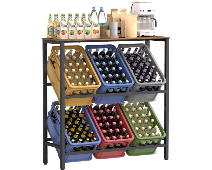 Kuchyňský regál na přepravky Jogin 105,4 cm černý/hnědý