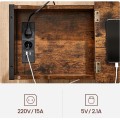 Odkládací stolek Vasagle Laurin s USB porty hnědý/černý