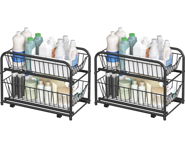 Sada 2 ks kuchyňských organizérů Goody 35 cm černá
