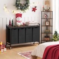 Koš na prádlo Vasagle Pietro 159 l hnědý/černý