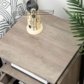 Noční stolek Vasagle Jungo 40 cm s nabíjecí stanicí šedý/černý
